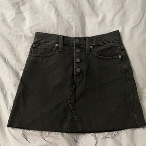 Madewell black denim skirt